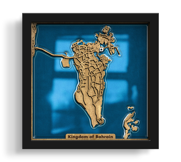 Handcrafted Custom City Maps layered wooden wall art in a black frame.