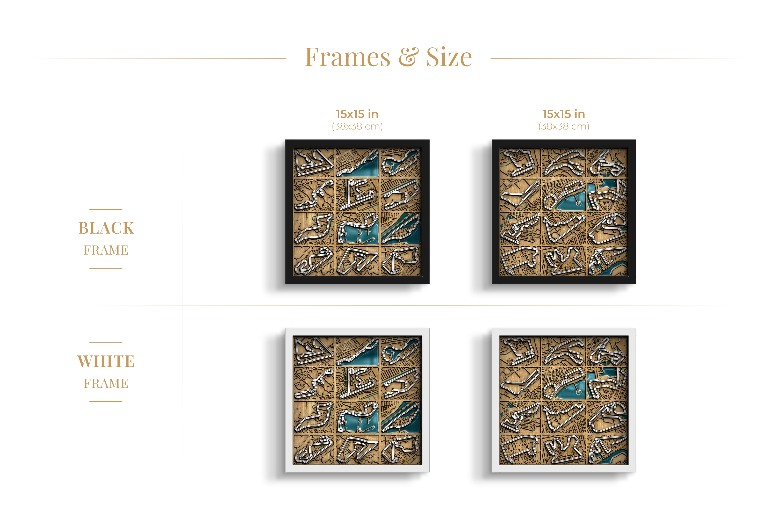 F1 World Collection layered wooden wall art with an epoxy resin finish available in a 15_15 inch premium frame.